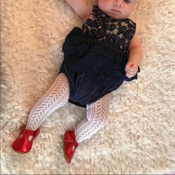 Handmade Lace Baby Girl Bubble Romper - Picture 3 of 6